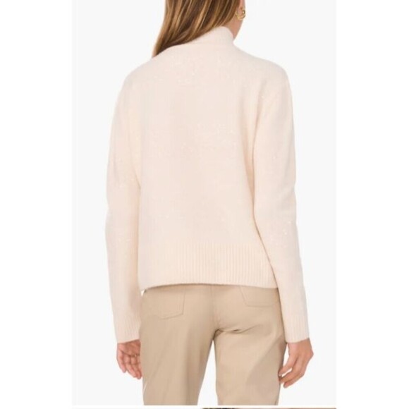 Vince Camuto Sweater Womens  XL Sequin Stripe Mock Neck Acrylic Blend - Picture 2 of 5